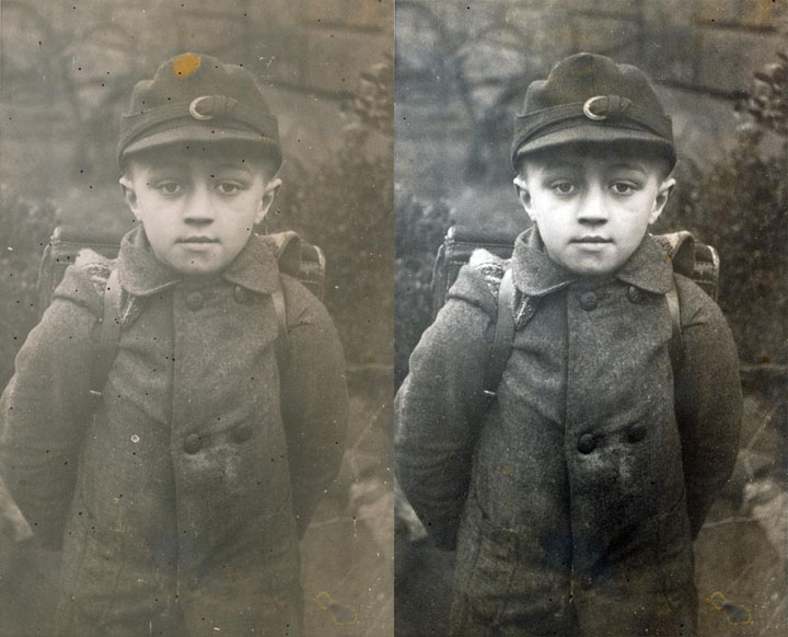 Bildvergleich vor und nach der Restaurierung